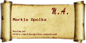 Merkle Apolka névjegykártya